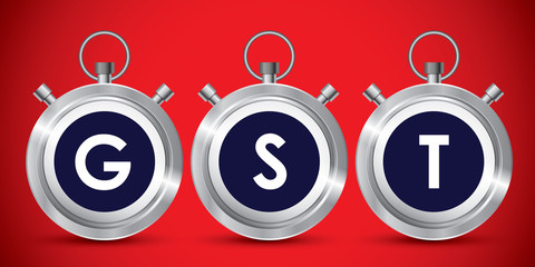 GST. Good and Services Tax concept. GST tax