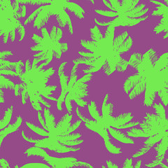 Colorful Palm Tree Seamless Pattern. Vector