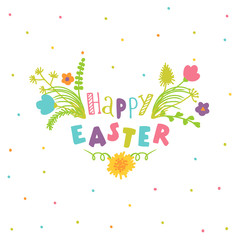 Happy easter greeting card. Vector illustration.