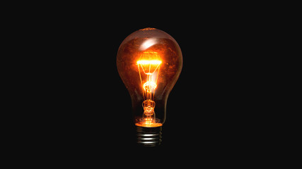 Light bulb on a black background