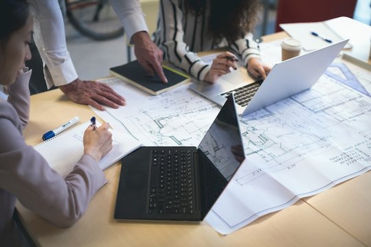 Executives working in the office