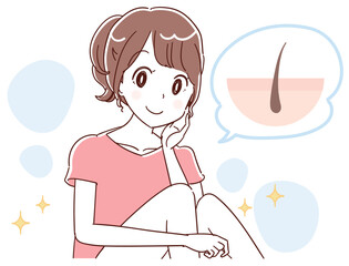 女性 脱毛イメージのイラスト