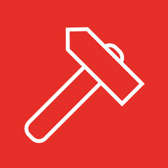 Linear hammer icon flat style