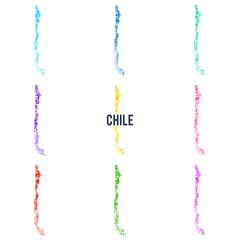 Vector dotted colourful map of Chile.