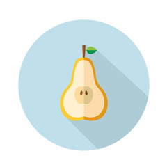 Pear flat icon fruit cut fresh