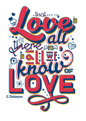 Fototapeta premium Valentine's day love calligraphy lettering template, art, design, logo, color, text