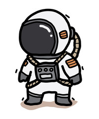 astronaut / cartoon vector and illustration, hand drawn style, isolated on white background.