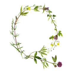 floral watercolor letter Q