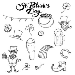St Patricks day vector set