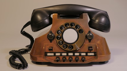 Retro Old Vintage Telephone calling a number 4K Ultra HD