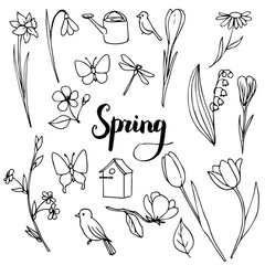 vector spring doodle set © cat_arch_angel