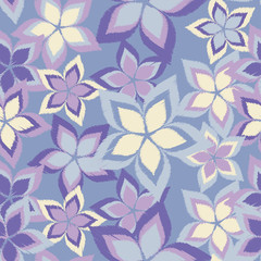 Seamless floral pattern. Flowers background. Embroidery on fabric. Scribble texture. Textile rapport.