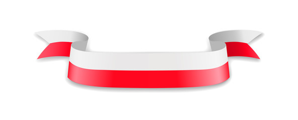 Poland flag in the form of wave ribbon. © gt29