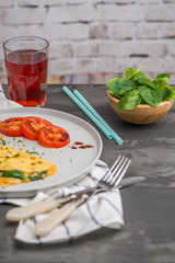 Omelet with vegetables