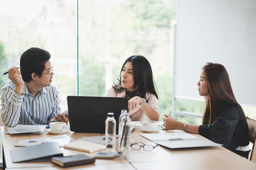Business workers group meeting in office