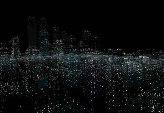 Cityscape futuristic 3d city neon light