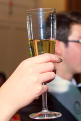 glass with champagne