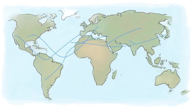 Whiteboard animation graphic of the worl map