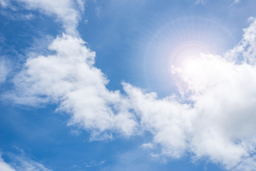 Obraz na płótnie Canvas Sunlight in blue sky with cloud