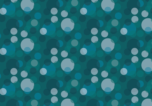 Teal, green and white bubbles vector pattern illustration