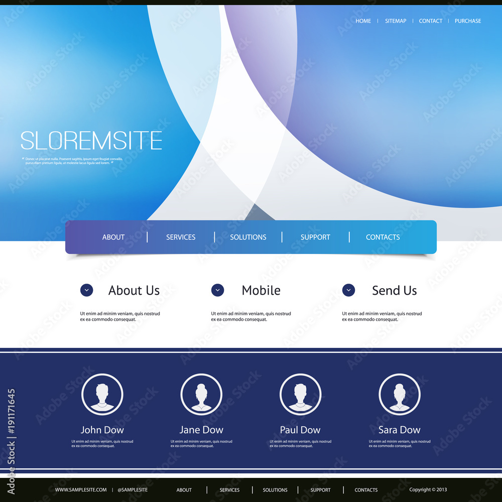 Poster website design for your business with abstract blurred background