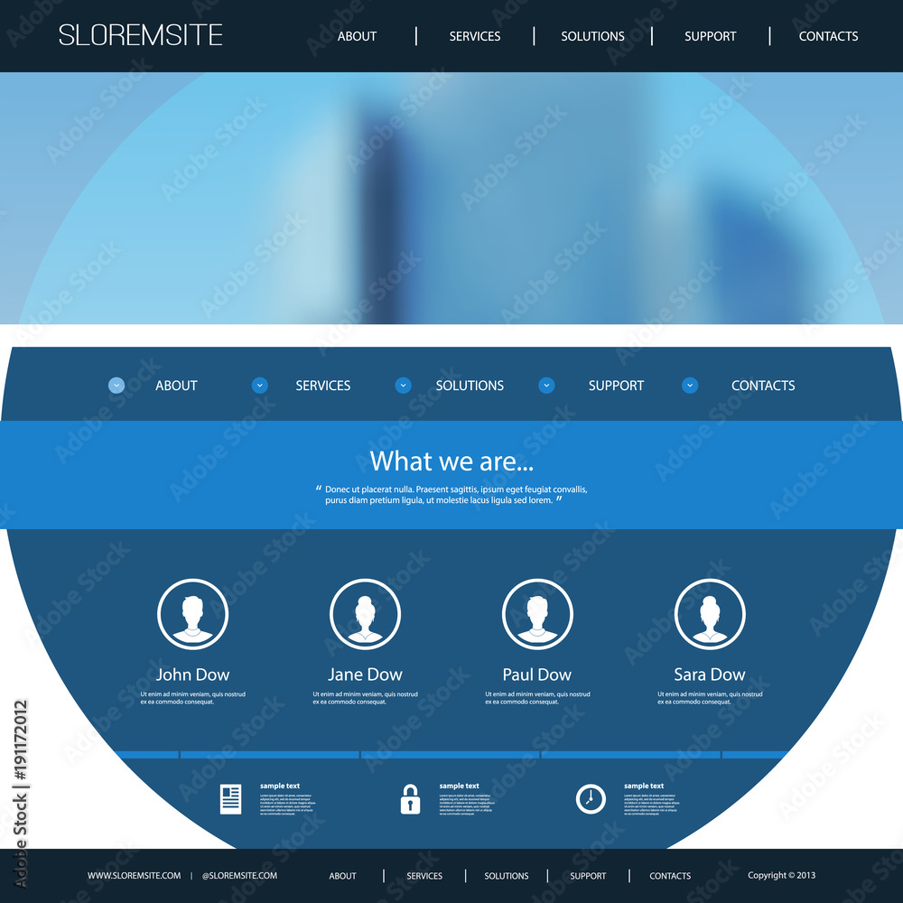 Poster website design for your business with blurred skyscraper image background