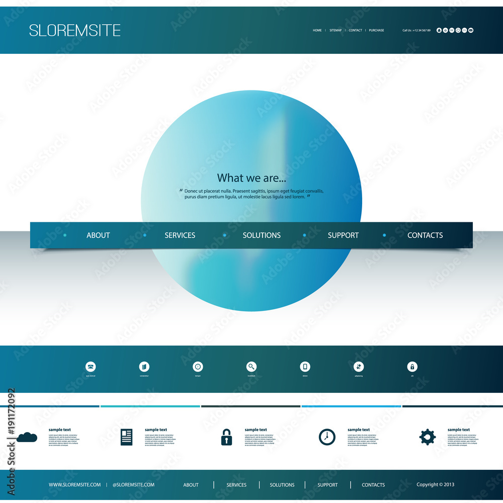 Poster website template with unique design - abstract sphere