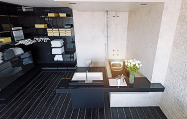 modern loft bathroom