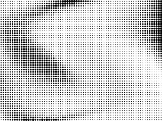 Abstract monochrome halftone pattern. Futuristic panel. Gunge dotted backdrop with circles, dots, point.