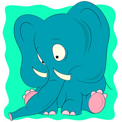  turquoise elephant cartoon 