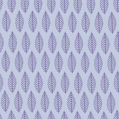 Seamless vector pattern with leaves in trendy Ultra Violet