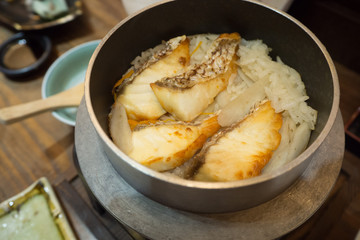 steam rice with fish