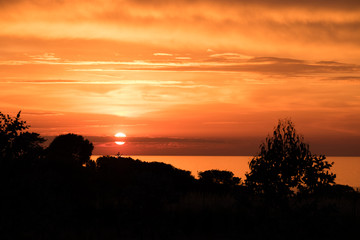 Sunset on the western shore of Corsica, France