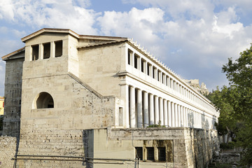 Fototapeta na wymiar Stoa of Attalos, in the Agora of Athens, Greece
