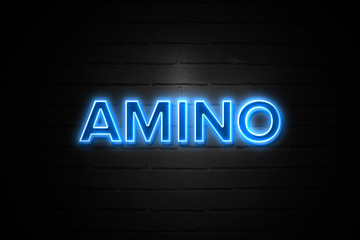 Amino neon Sign on brickwall