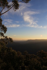 Fototapeta na wymiar Sunset in th Blue mountains Australia