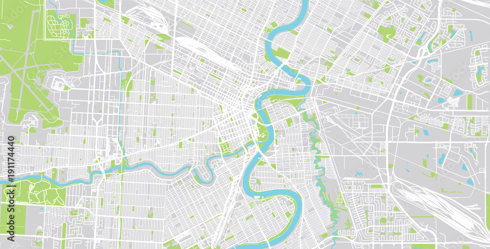 Wall mural Urban vector city map of Winnipeg, Canada