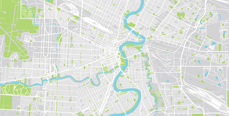 Obraz premium Mapa miasta wektor miejski Winnipeg, Kanada