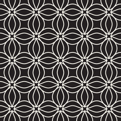 Vector seamless pattern. Modern stylish texture. Geometric striped ornament. Monochrome lattice