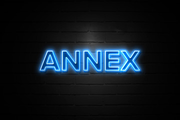 Annex neon Sign on brickwall
