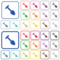 Obraz premium Shovel outlined flat color icons