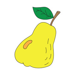 Vector icon with ripe pear