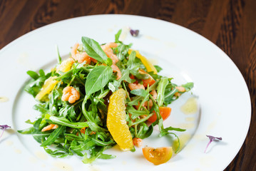 fresh salad with shrimps