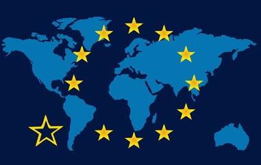 EU and world map - disintegration
