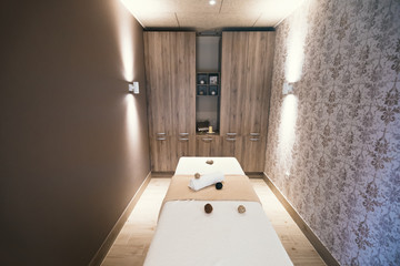 Massage beds in spa resort room