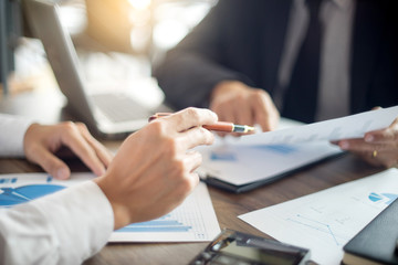 Businessman work with computer on table in office