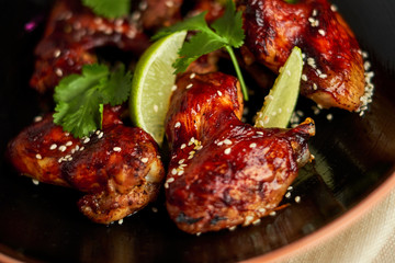 Spicy Homemade Buffalo Wings with Dip and Beer
