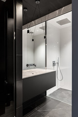 Black contemporary bathroom