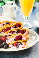 Delicious tasty homemade traditional crepes