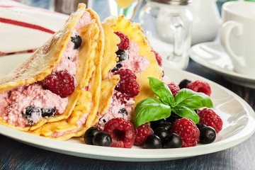 Delicious tasty homemade traditional crepes